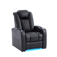 Wrought Studioâ„¢ Leather Home Theater Seating, Game Seats Movie Theater Chairs Theater Recliner Sofa by Wrought Studio