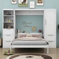 Queen Size Murphy Bed Wall Bed With Shelves