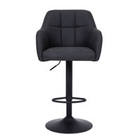 Upholstered Counter Height Stool, 360 Degree Swivel Bar Stool with Arms by Lark Manor