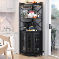 Kitchen Pantry With Adjustabel Shelf, Pantry Cabinet With Outlets by Wrought Studio
