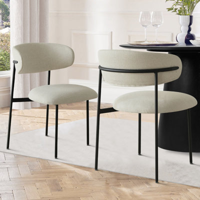 Upholstered Dining Chair With Metal Legs by Latitude Run