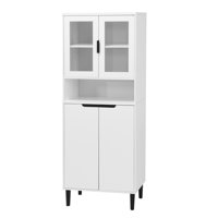 Tall Storage Show Cabinet with 2 Glass Display Door & 2 Doors by Latitude Run