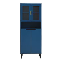 Tall Storage Show Cabinet with 2 Glass Display Door & 2 Doors by Latitude Run