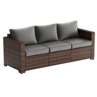3-Seat Outdoor Wicker Patio Sofa by Latitude Run