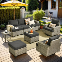 Tommy 7 Person Wicker/rattan Sofa Seating Group With Cushions