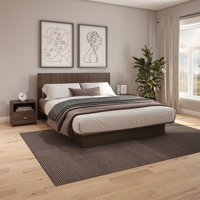 Zen Alpha Bedroom - Platform Bed with Headboard and Nightstand (1) – Easy Assembly, No Box Spring Required by Ebern Designs