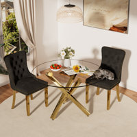 3-Piece Round Glass Dining Set by House of Hampton