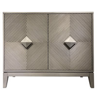 Diamond Shaped Two Door Pulls Cabinet - Dove Grey Finish by Alcott Hill