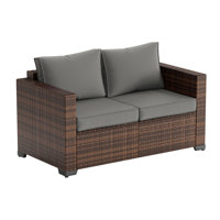Stylish Wicker Outdoor Patio Loveseat by Ebern Designs