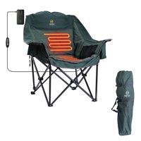 XL Heated Camping Chair, Oversized Padded Outdoor Chair with Cooler, Cupholder & Carry Bag (1 Pack) by Arlmont & Co.