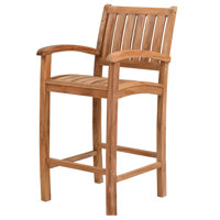 Teak Wood Constanze Outdoor Patio Barstool With Arms by Lark Manor