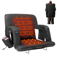 Portable Heated Stadium Seat Bleacher Seat With Back & Arm Support, 6 Reclinng Positions Stadium Seating For Bleachers by Arlmont & Co.