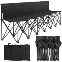 Portable Folding 6-Seater Bench, Team Sports Bench With Backrest For Football, Outdoor Camping Bench Chair With Carry Bag by Arlmont & Co.