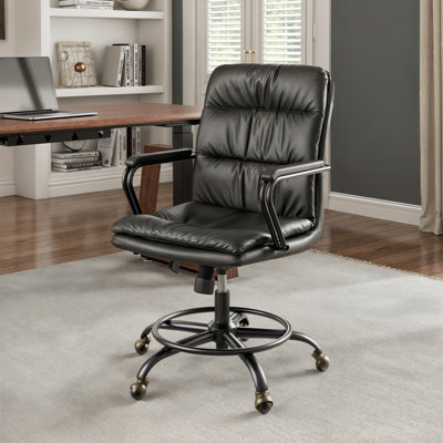 Vintage Brown Faux Leather Task Chair by Latitude Run