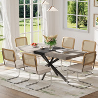 55.11-70.86in Rectangular Extendable Dining Table Set by Ivy Bronx