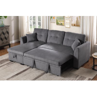81.5“ Corduroy Chaise Sofa With Pull Out Bed by Ebern Designs