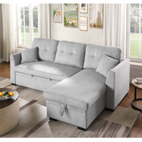 81.5“ Corduroy Chaise Sofa With Pull Out Bed by Ebern Designs