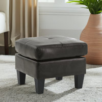 Delesha Faux Leather Ottoman by Latitude Run
