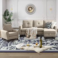79.14" 3-Piece Living Room Set with Storage Bags and Storage Ottoman by Winston Porter