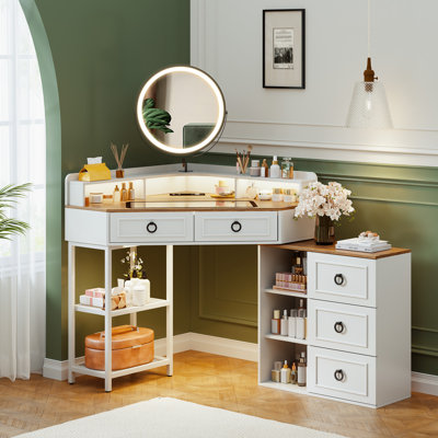 Corner Makeup Vanity by Breakwater Bay