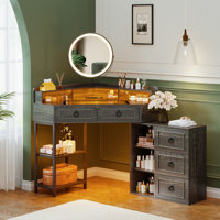 Corner Makeup Vanity by Breakwater Bay