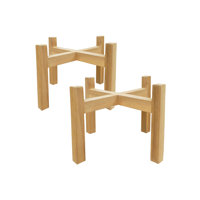 Acacia Wood Planter Stand - Set of 2 - Brown by Arlmont & Co.