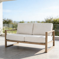 Hamarto Patio Aluminum Loveseat With Olefin Cushions by Peak Home Furnishings