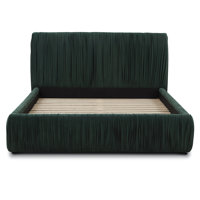 Ceres Velvet Queen Bed in Banff Green by Everly Quinn