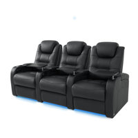 Leather Home Theater Seating Movie Theater Chairs Theater Recliner Sofa with Cup Holder by Orren Ellis