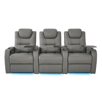 Leather Home Theater Seating Movie Theater Chairs Theater Recliner Sofa with Cup Holder by Orren Ellis