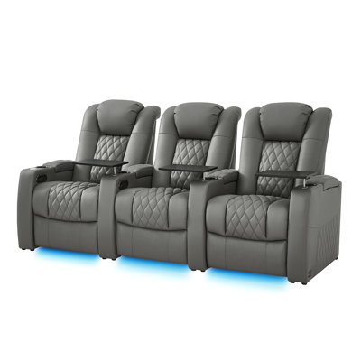 Leather Home Theater Seating, Game Seats Movie Theater Chairs Theater Recliner Sofa by Brayden Studio