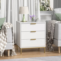 White 3 Drawer Nightstand