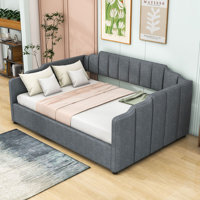 Solid Wood Upholstered Daybed with Storage by Lark Manor