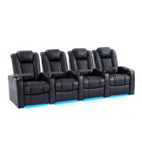 Ivy Bronx Leather Home Theater Seating, Game Seats Movie Theater Chairs Theater Recliner Sofa by Ivy Bronx