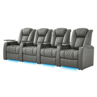 Ivy Bronx Leather Home Theater Seating, Game Seats Movie Theater Chairs Theater Recliner Sofa by Ivy Bronx