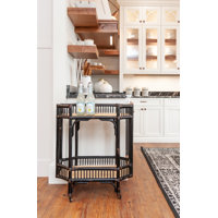 Neyzer Rattan Bar Cart by 17 Stories