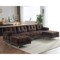 Modular Sectional Couch,124 Inch Sectional Sofa With Metal Legs, Modern U Shaped Sofa For Living Room(Chenille)