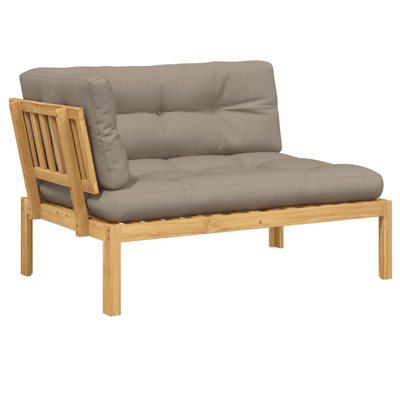 Ebern Designs Patio Pallet Corner Sofa With Cushions Solid Wood Acacia by Ebern Designs