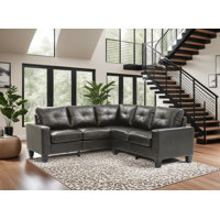 Gessner Sectional in Faux Leather by Latitude Run
