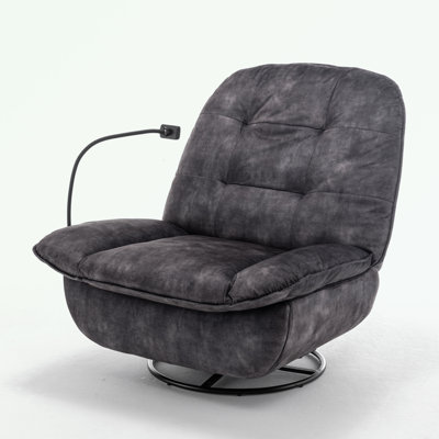 Modern Rocking Chair with button tufted back and phone holder