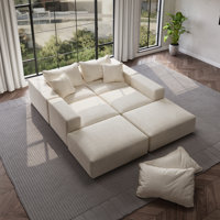 Oversized Comfort Modular Upholstered Sofa , With Pillows by Latitude Run