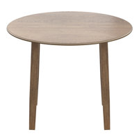 Elrod Mid-Century Modern Engineered Wood & Oak Veneer Drop Leaf Round Dining Table - Walnut by George Oliver
