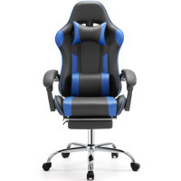 Ergonomic Adjustable Reclining Gaming Chair, High Back Office Chair with Lumbar Support, Headrest and Footrest by Inbox Zero
