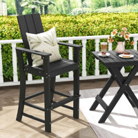 Tall Adirondack Chair With Ergonomic Backrest Armrests & Footrest For Backyard by Winston Porter