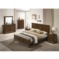 Traditional Wood Panel 6 pieces Bed set with Dresser, Mirror, Two Nightstands, Chest by Canora Grey