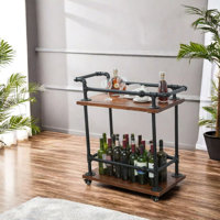 Bar Cart For Home, Industrial Bar Carts - Serving Carts Wine Rack Carts On Wheels With Storage - Industrial Rolling Carts - Wine Tea Liquor Shelves & by Trent Austin Design