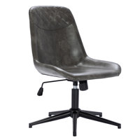 23" Wide Adjustable Height Leather Swicel Office Chair With Quilted Backrest by Orren Ellis