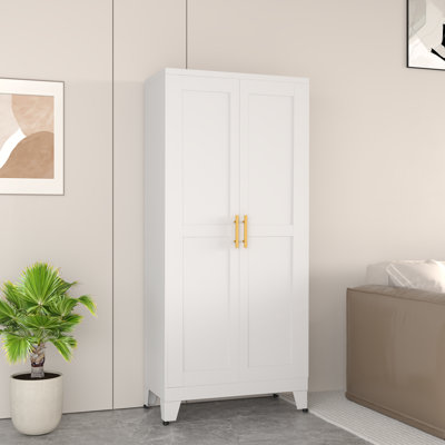 Winston Porter Modern Freestanding Wardrobe Armoire with Two Door by Winston Porter