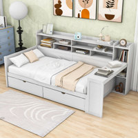 Dalainey Wood Daybed with Drawers, Desk and Shelves by Lark Manor