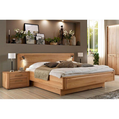 Nicole Solid Beech Wood Bed Set With 2 Storage Drawers & Nightstands - Eco-Friendly Elegance For Any Bedroom by PY Trade